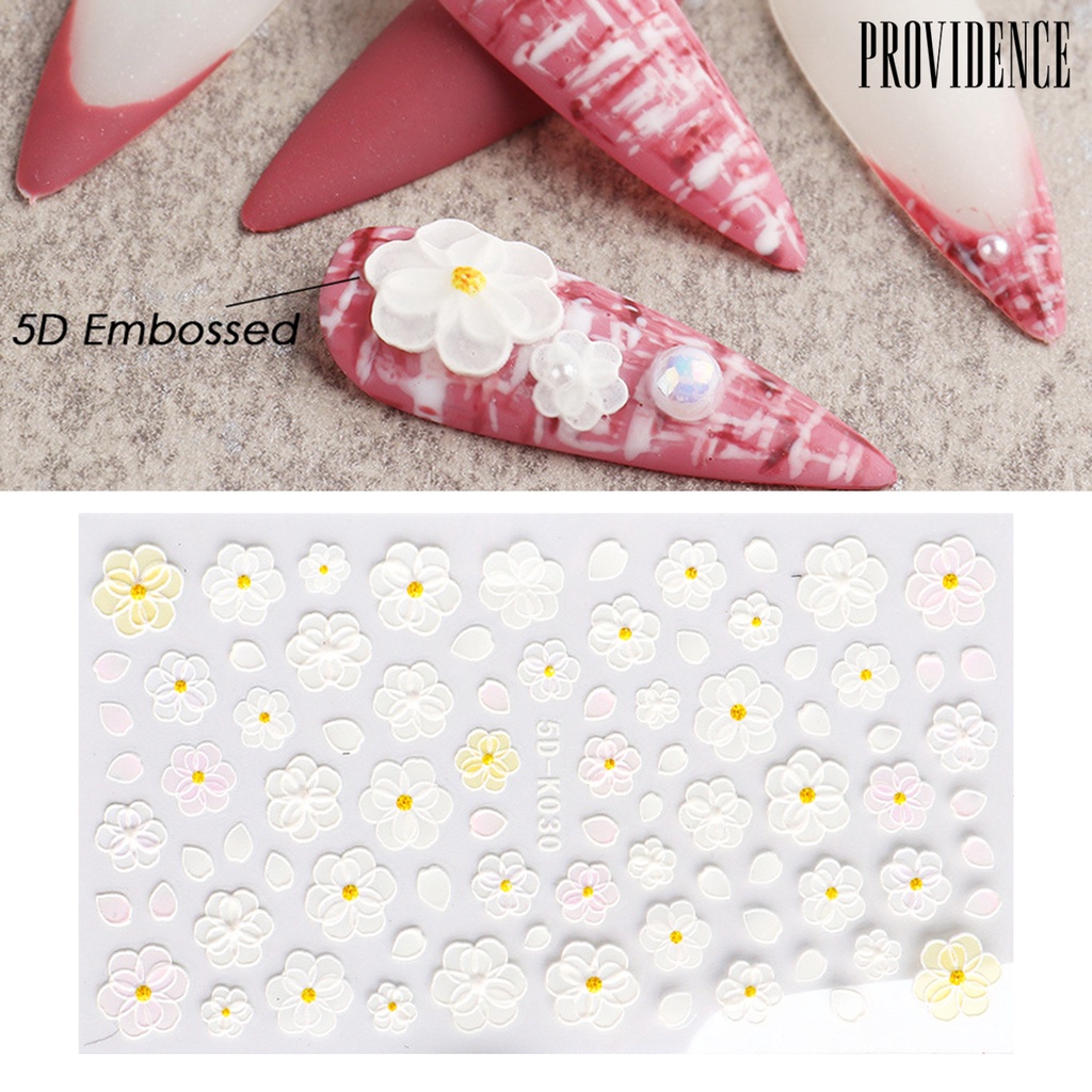 Providence Stiker Kuku Motif Kupu-Kupu / Bunga / Lace 5d Untuk Nail Art / Manicure Diy