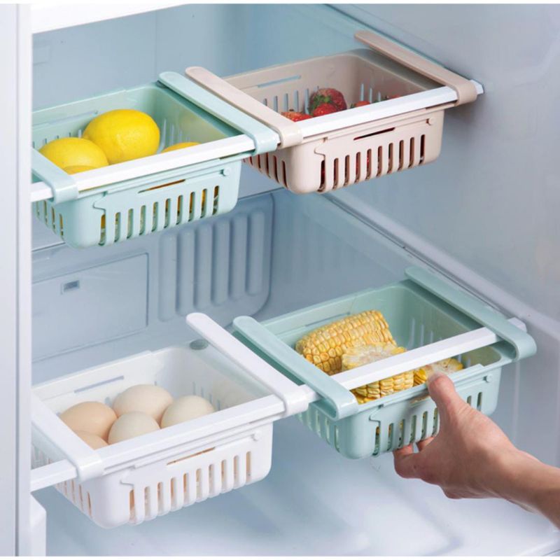 Tambahan rak multifungsi Laci kulkas rak penyimpanan makanan dikulkas storage rak kulkas praktis menjadi lebih rapi