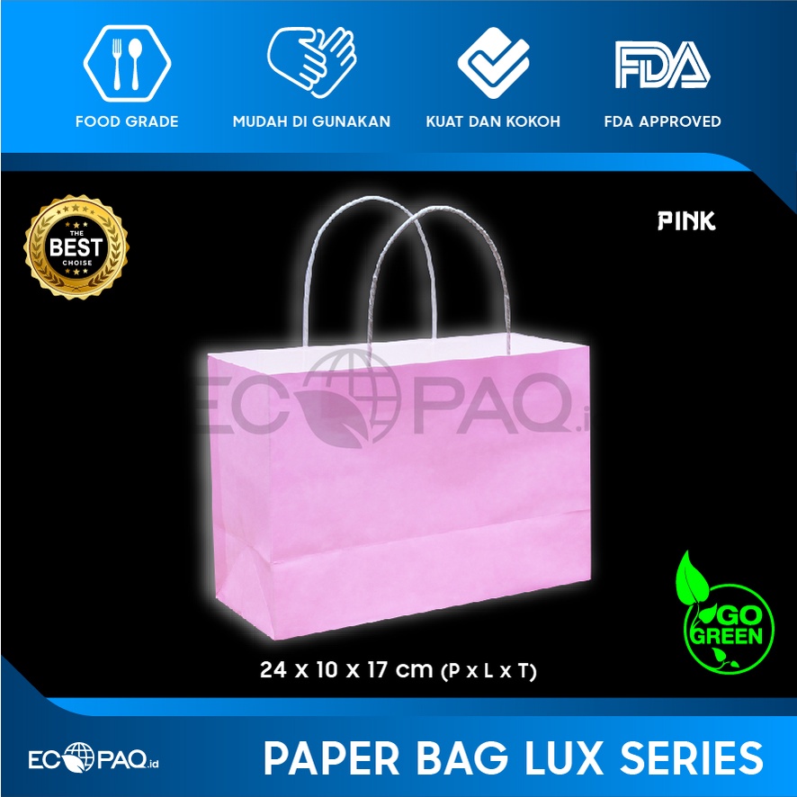 

Paper Bag - Paperbag Polos - PINK - 24x10x16.5 cm (20 pcs)