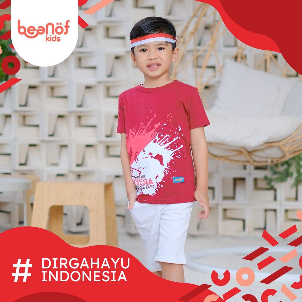 Kaos kemerdekaan anak Dirgahayu Indonesia By Beanofkids