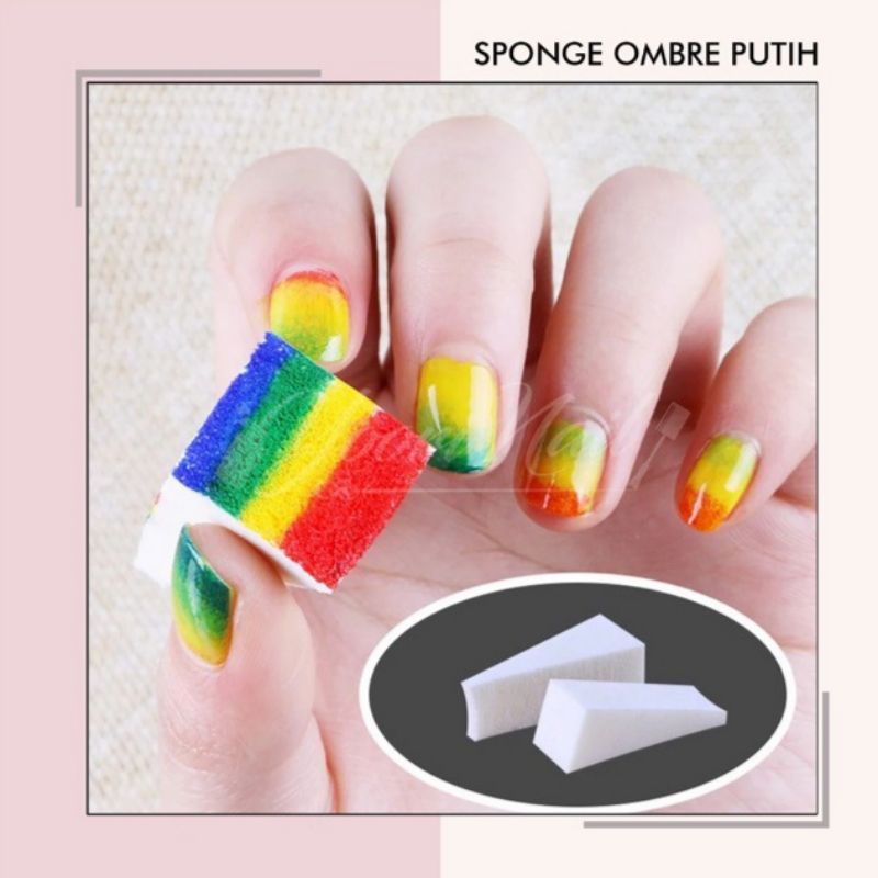 2pcs sponge nail art sponge ombre spons gradasi nails sponge sembur warna nail art