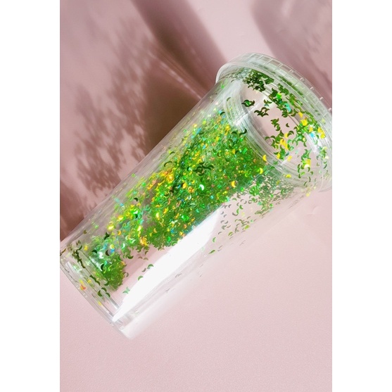 Glitter tumbler gelas botol minum air 450 ml