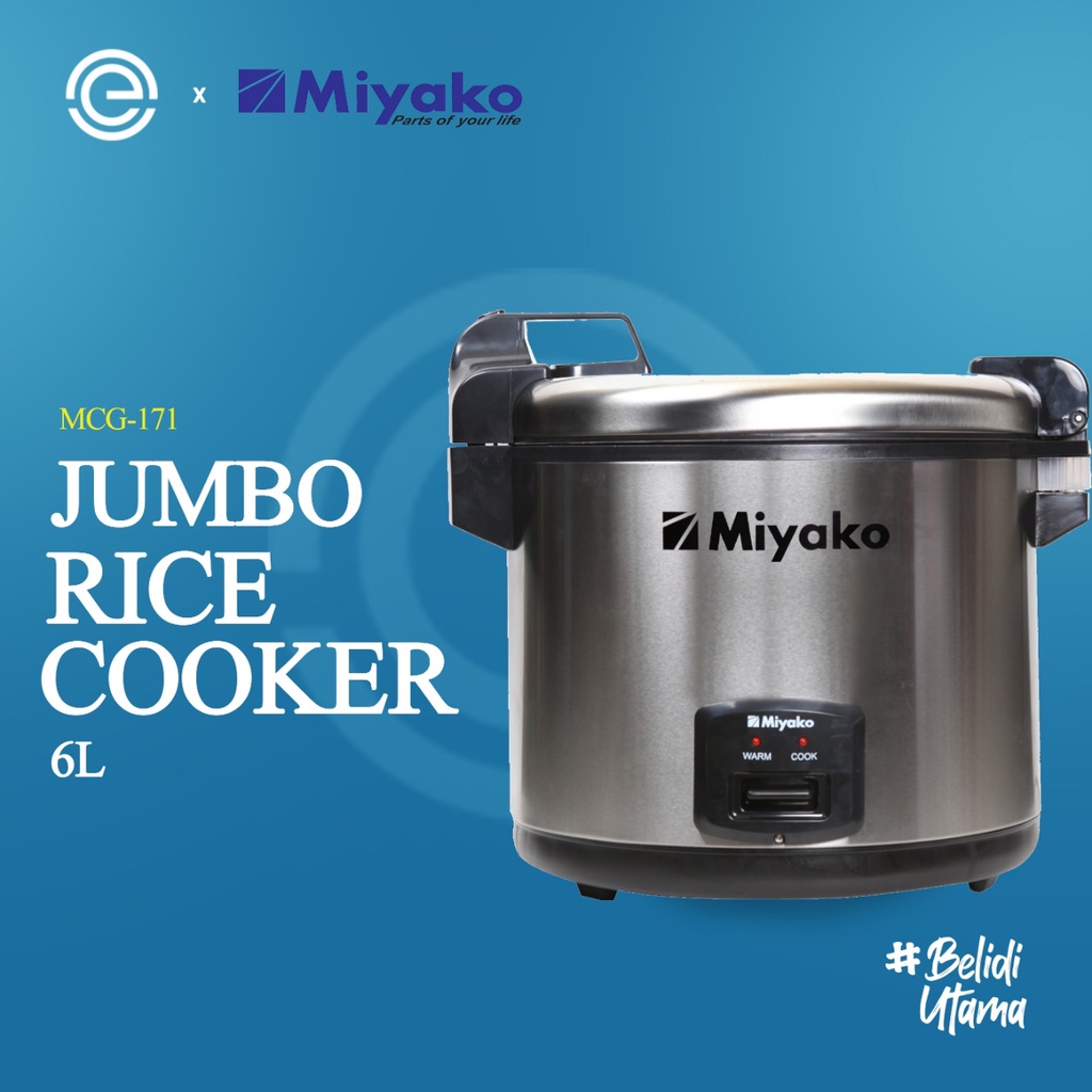 MIYAKO Rice Cooker Stainless Big Capacity 6 Liter - MCG-171