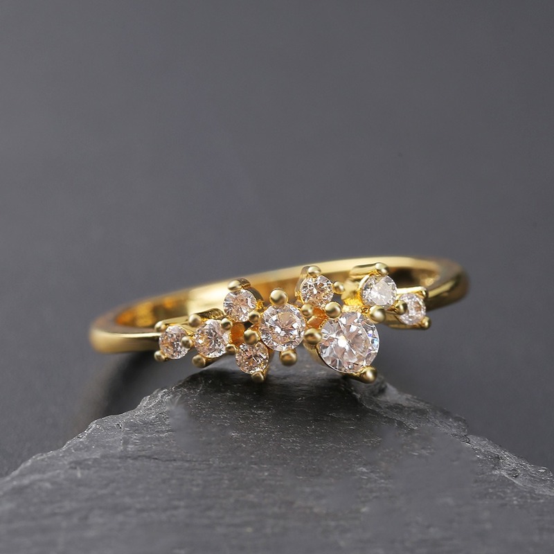 [Ready Stock]New 18K Gold Ornament Ring Luxury