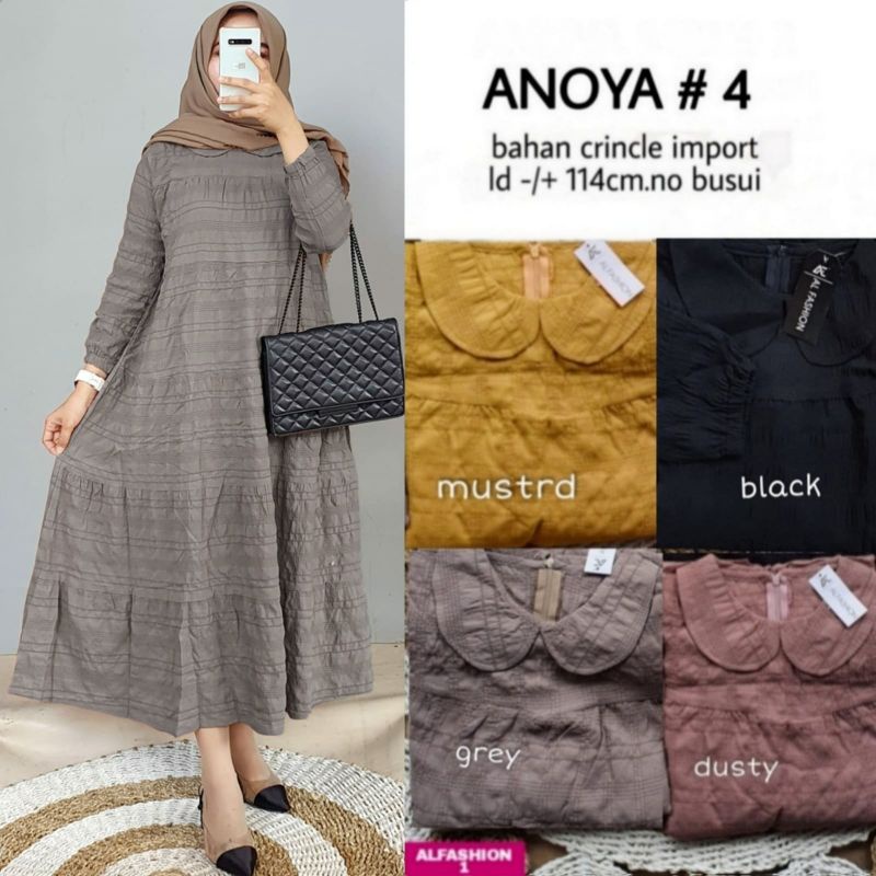 anoya #4 tunik kaos crincle import no busui alfashion 1