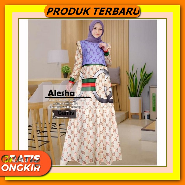 [ Best Seller ] Arabelle Dress Bahan Syakila Premium Fashion Muslim Wanita Terbaru Aksen Tali Leher 