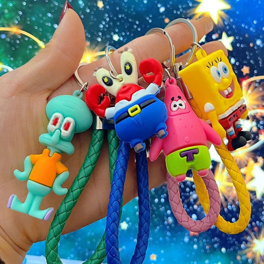 Lanfy Wanita Gantungan Kunci Hadiah Kreatif Lucu Pikachu Patrick.Star Desain Kartun Sponge Bob Cartoon Key Holder