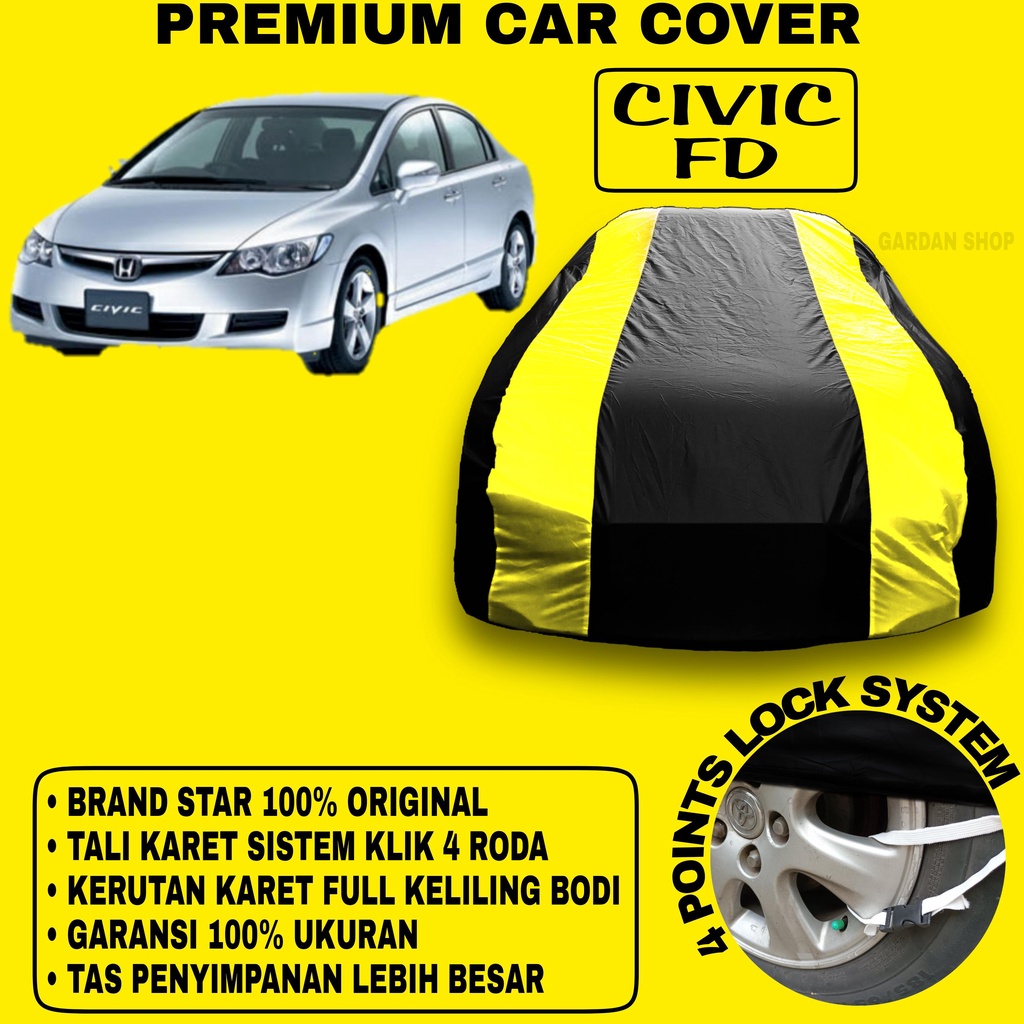 Body Cover CIVIC FD Sarung Strip KUNING Penutup Pelindung Bodi Mobil Civic Fd PREMIUM