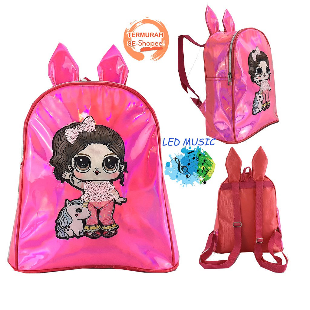 TAS RANSEL ANAK TK-SD LOL HOLOGRAM LAMPU LED+MUSIK