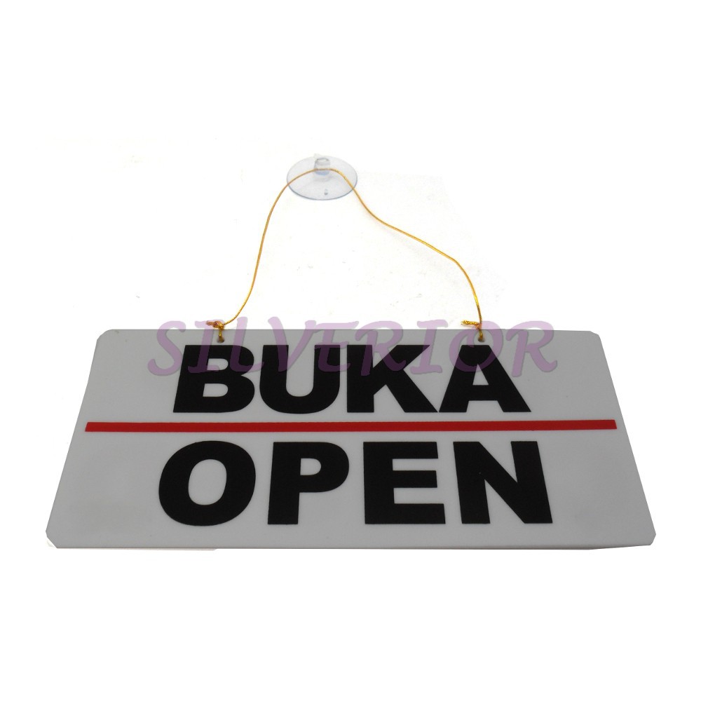 

Label Papan Acrylic Tanda Pintu Toko Outlet Showroom Open Close Buka Tutup