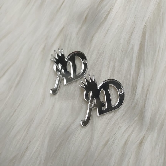 Cutting Huruf Inisial SILVER, Logo Jilbab , tas , mukenah / MERK HIJAB / BRAND / LOGO MERK