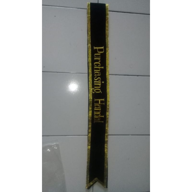 Selempang wisuda bludru, selempang wisuda bordir komputer, selempang wisuda murah