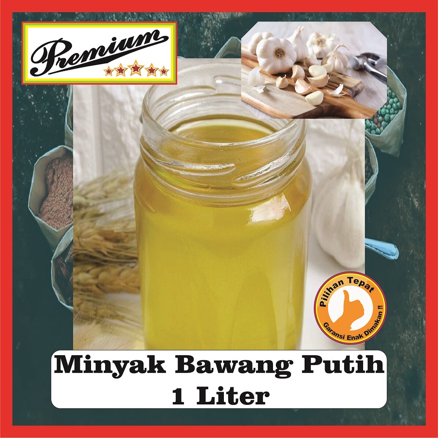 

MINYAK GARLIC BAWANG PUTIH 1 LITER Premium Gurih Wangi Halal Asli Banyak Manfaat & Kegunaan untuk Masakan dan juga Mie Ayam Nasi Goreng Bakso Rambut Telinga Obat Batuk Zakar Essen Flavor Essence Flavour Ekstrak