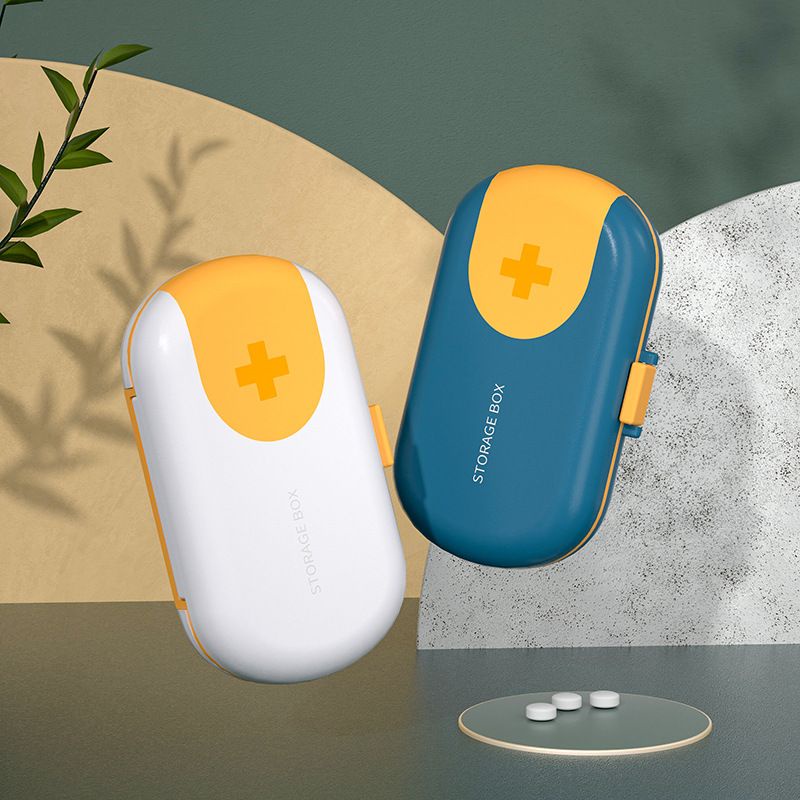 Alat Pemotong Obat Portable Tempat Kotak Obat  6 Sekat Tablet Pill Cutter Alat Penghancur Obat Tablet
