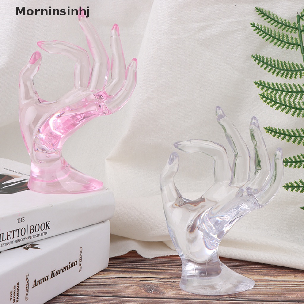 Stand Holder Display Perhiasan Cincin Bentuk Sarung Tangan Jari Bahan Resin