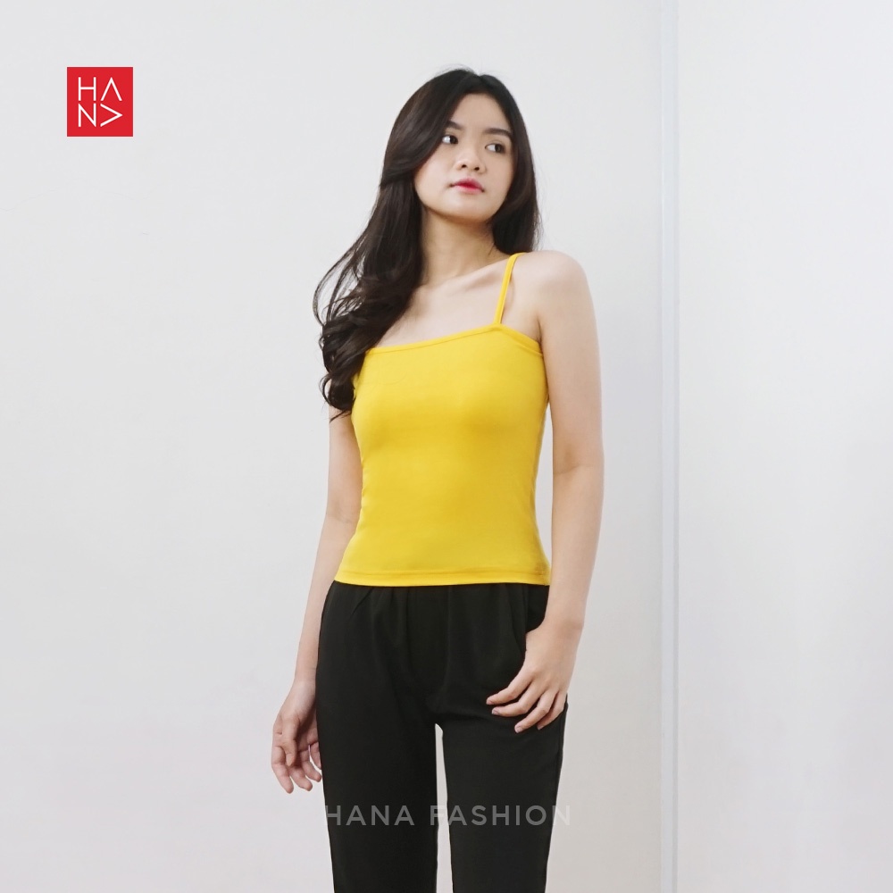 HanaFashion JKT - Miranda Basic Tank Top Simple Polos Wanita - TT029-Yellow