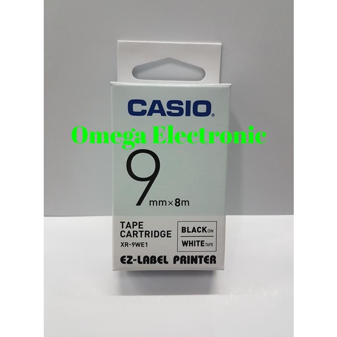 

EZ Label Printer XR-9WE1 9mm Black on White Tape Label Casio