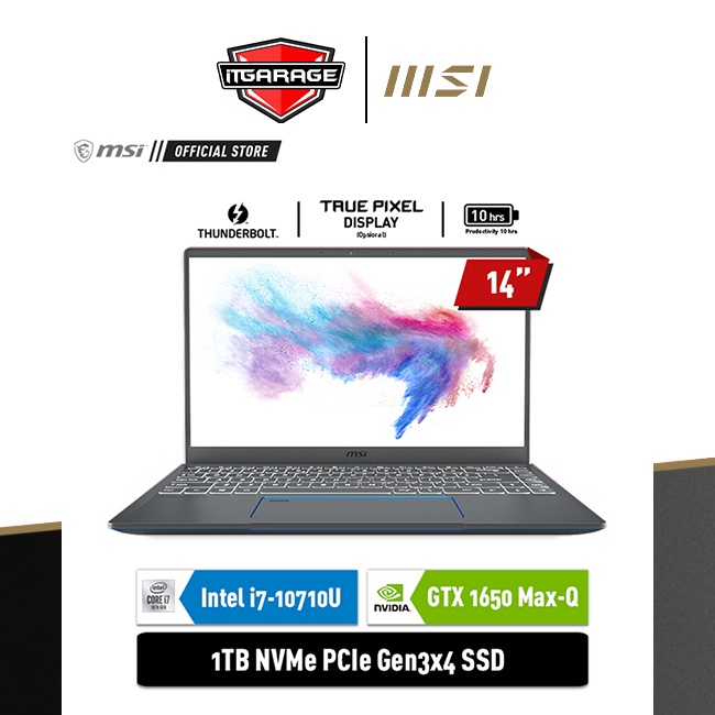 MSI Prestige 14 A10SC-041ID|i7-10710u/16G/1TB/GTX1650-4G