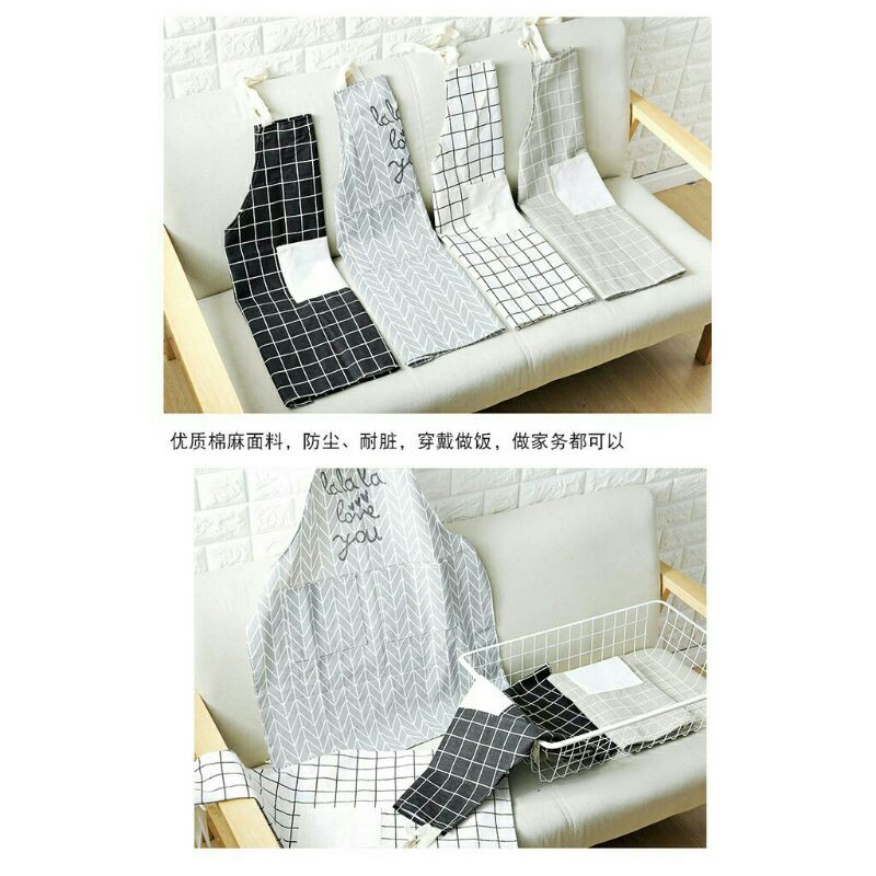 CELEMEK MASAK / CELEMEK KAIN KATUN APRON MASAK KOREA HOME