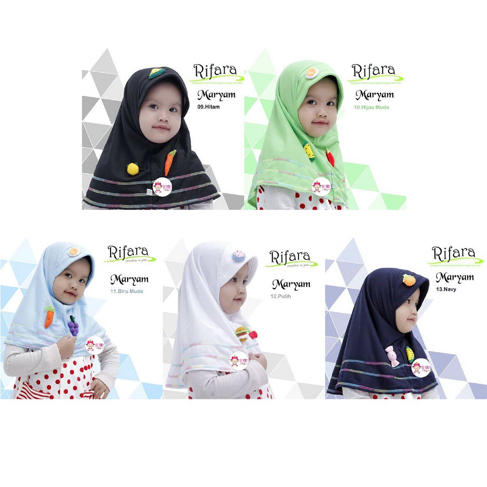 Rifara SALE Hijab Maryam Kerudung Jilbab Anak Premium Size S M L #2 Berry Mart