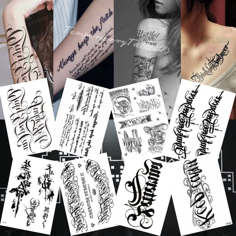 Tatto Temporer Gambar 3D Motif Tulisan