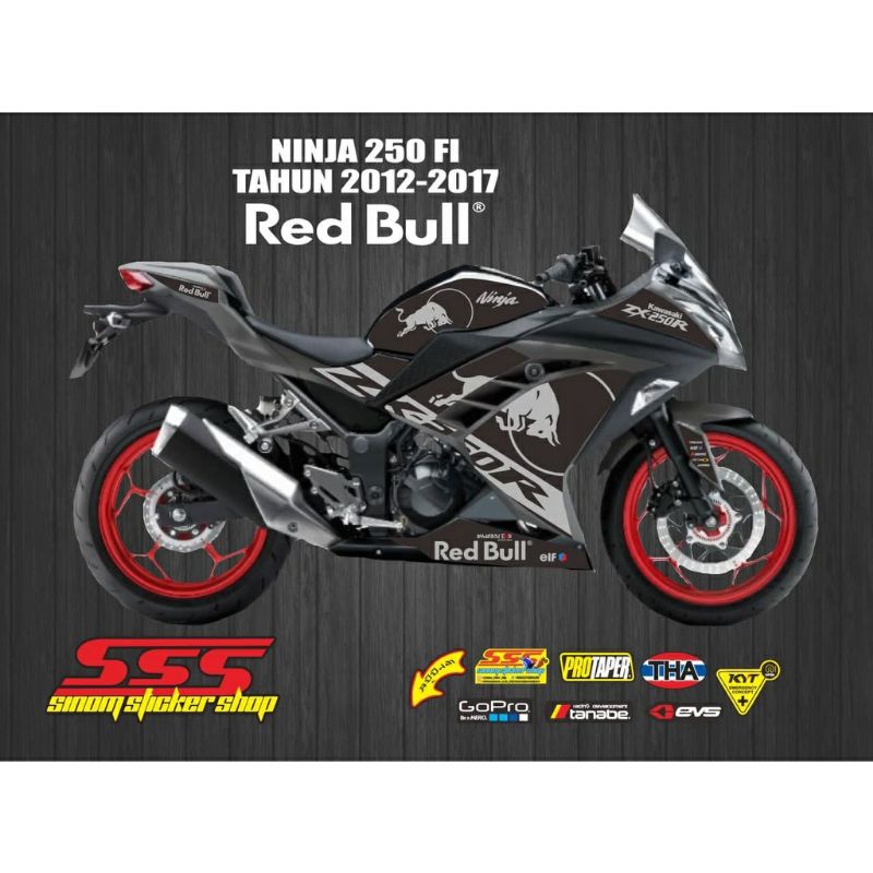 Striping Decal Ninja 250 FI Red Bull
