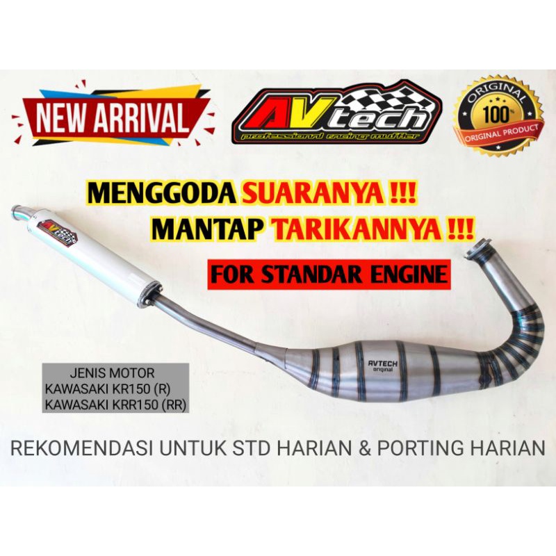 Knalpot Ninja R RR AVTECH Original Non Cobra Spek Standar/Porting Harian