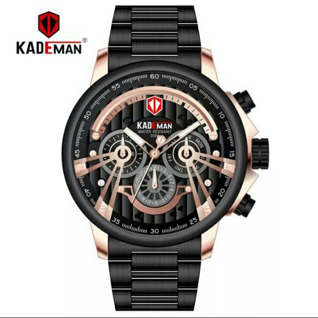 Jam cowok KADEMAN 689G chrono original waterproof