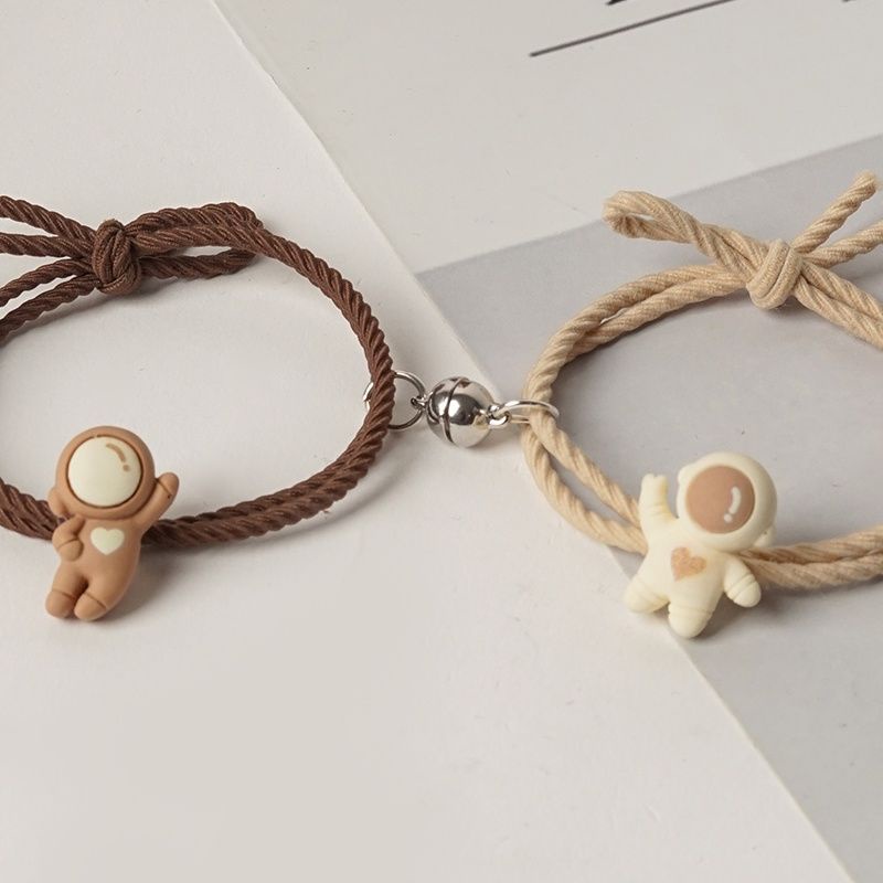 [COD] SEPASANG 2 PCS GELANG COUPLE MAGNET MODEL ASTRONOT LUCU CUTE WARNA EARTH TONE GELANG PASANGAN PERSAHABATAN PACAR COUPLE