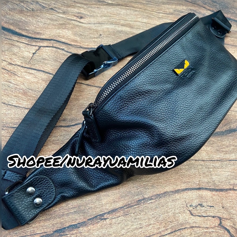 Tas selempang pria fend1 kulit asli Termurah  waistbag pria tas slempang pria import