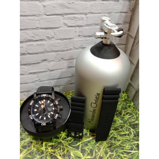 Jam Tangan Pria Alexandre Christie 6413 AC6413 AC 6413 Sport Diver Extra Tali Karet