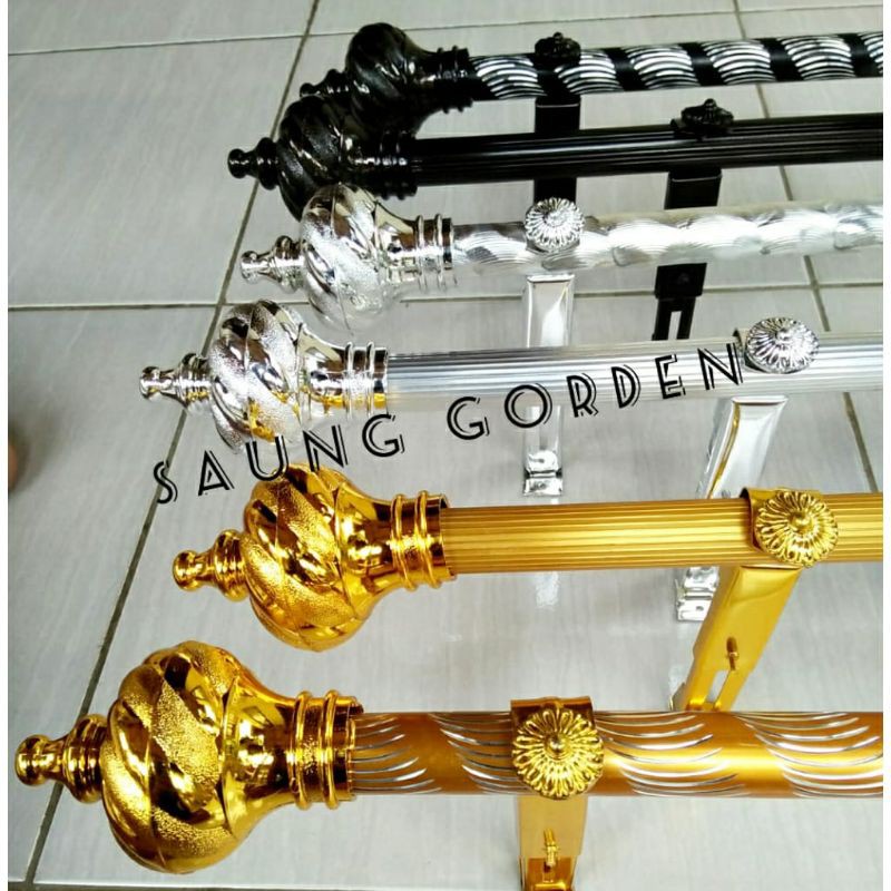 Tiang Gorden Full Set Batang Gorden Besi Gorden Uril Polos Garis