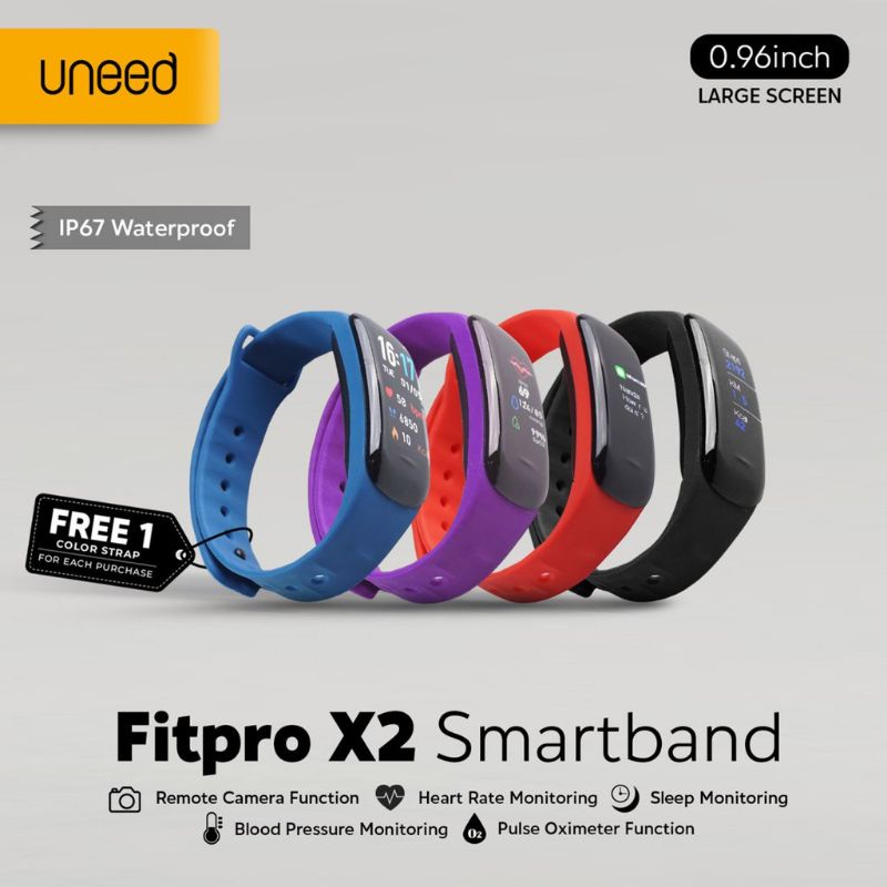 UNEED Fitpro X2 Smartband IP67 Waterproof Blood Oxygen Heart Rate