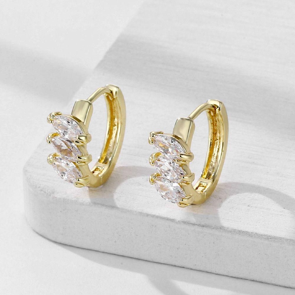 Agustinina Hoop Earrings Untuk Wanita Mewah Indah Perhiasan Halus Pernikahan Eropa Cubic Zircon Piercing Ear Jewelry