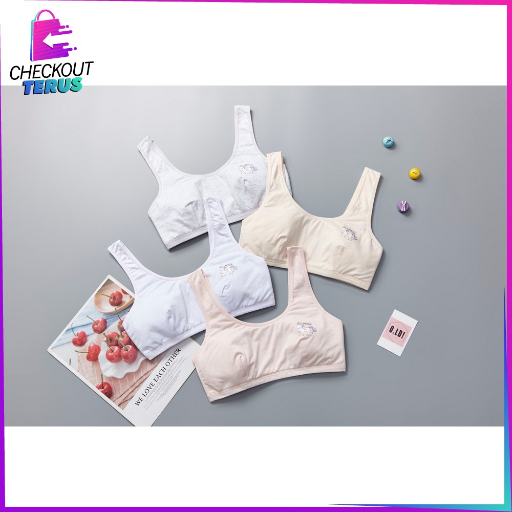 CT P75 77 Pakaian Dalam Remaja Miniset Anak Perempuan Mini Set Bra Anak Remaja Sport Bra BH ABG Miniset Remaja