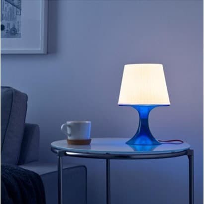 Promo Spesial - Lampu Meja Ikea Lampan Lampu Tidur Lampu Nakas - Kap Lampu Biru