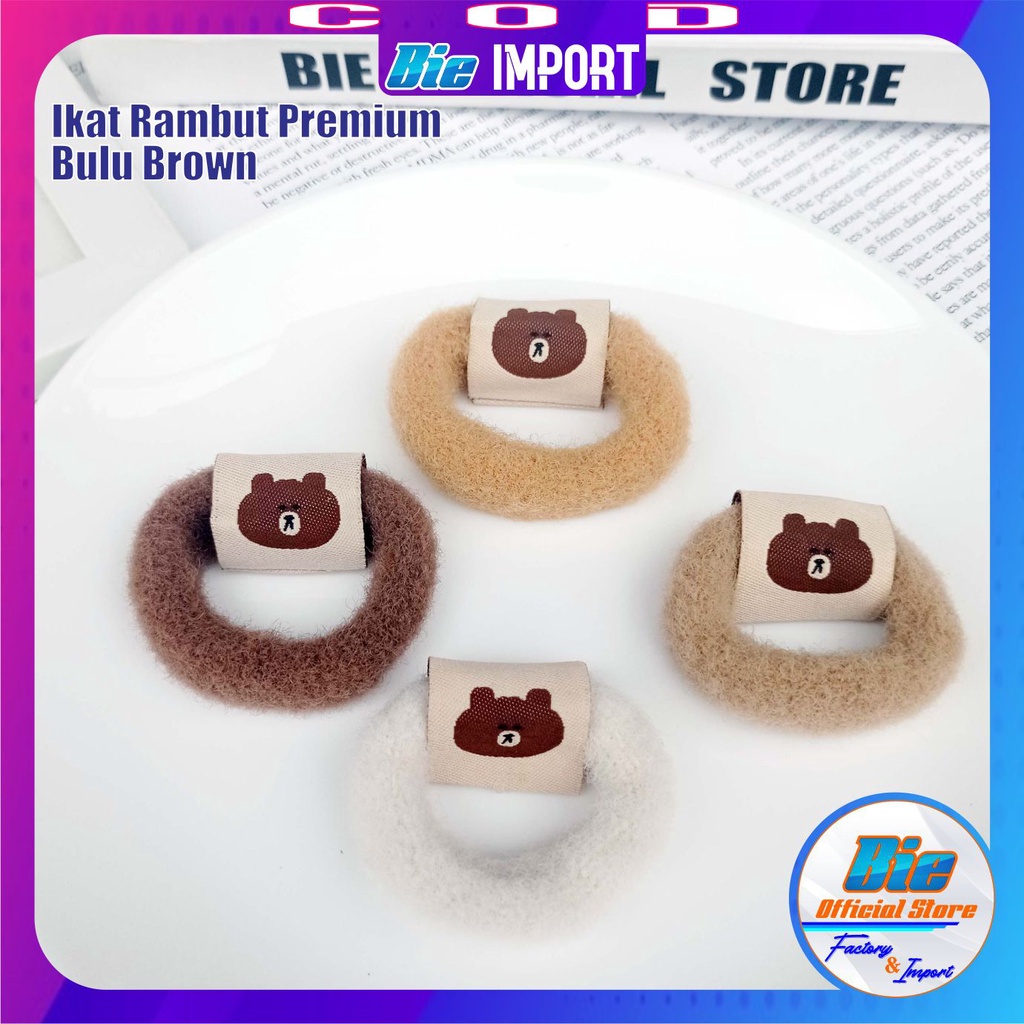 Ikat Rambut Donat Bulu Brown Premium Impor Best Seller