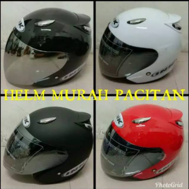 Helm ink centro kw basic best1 kaca pelangi silver hitam putih