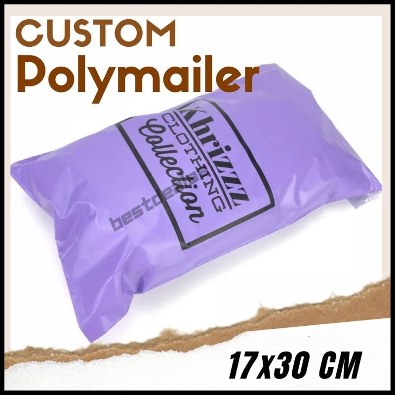 (17x30) CM POLYMAILER PACKING ONLINE + CUSTOM SABLON (Harga per pcs)