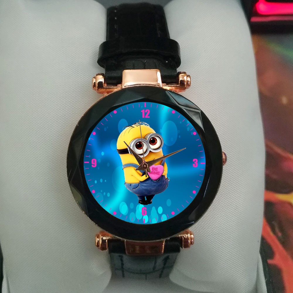 Jam Tangan Wanita  Minions Custom