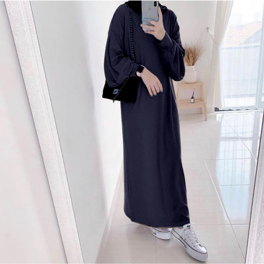 (COD) Gladys Dress Varian Warna / Pakaian Wanita / Fashion Muslim / Dress Muslim-Navy