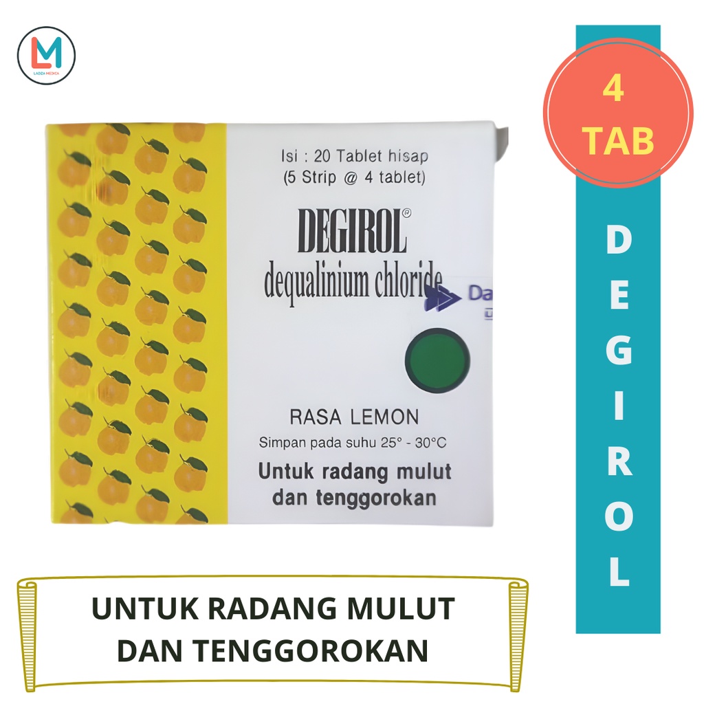 Degirol Tablet Hisap | 1 Strip 4 Tablet | Obat Radang Tenggorokan
