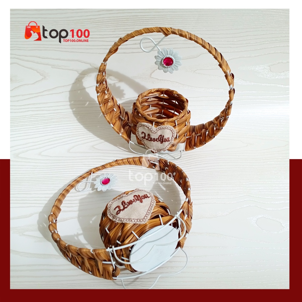 TOP100 - Vas Bunga Ring Besi Anyam Bentuk Bulat Vas Meja Vas Gantung Tanaman Bunga Dekorasi Teras Ha