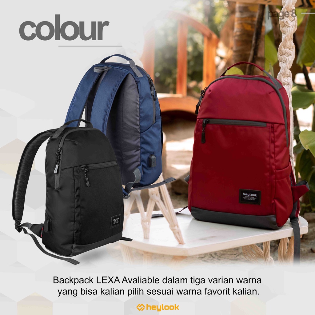 HEYLOOK Project - (Paket Hemat Pelajar) Backpack LEXA Tas Ransel Laptop Pria Wanita Tas Leptop 14-16 inch Tas Punggung Perempuan Tas Sekolah Tas Kuliah Tas Kerja Cowok Terbaru