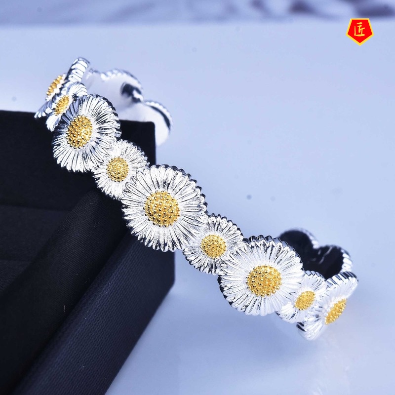 [Ready Stock]925 Silver Vintage Palace Style Daisy Lace Bracelet