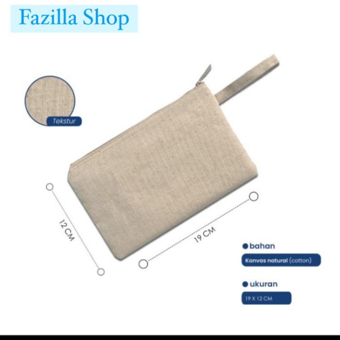 

Diskon Pouch Zipper Tali Kanvas Natural Polos - Kotak Tempat Pensil Resleting Promo