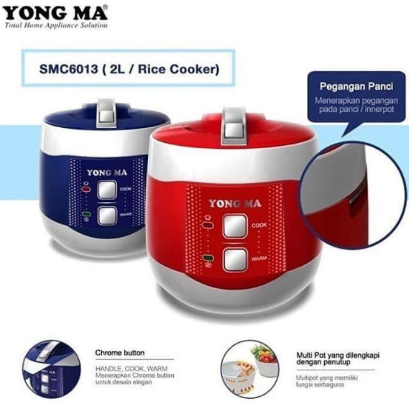 YONG MA / YONGMA RICE COOKER / MAGIC COM SMC 6013 / SMC6013 (2 LITER)