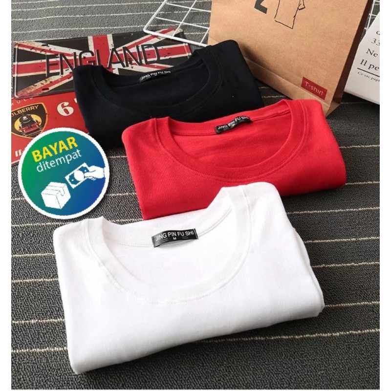 Kaos Polos Pria Lengan Pendek Atasan Tshirt Pria Kaos Distro Murah Baju Pria Katun Baju Oblong Pria