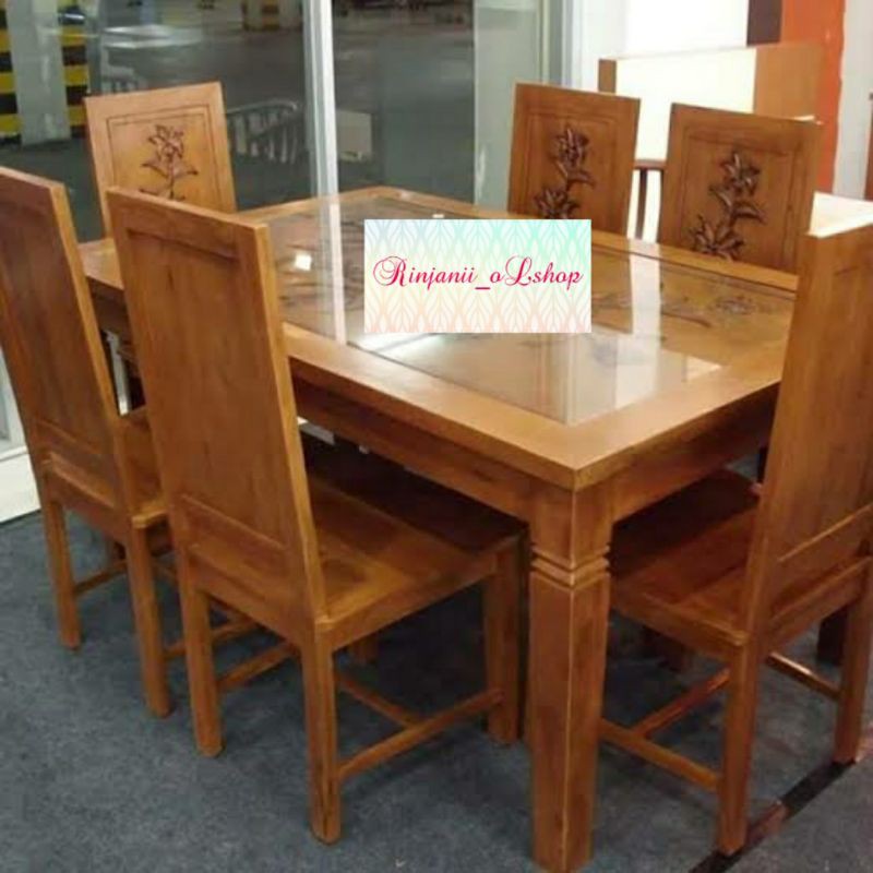 Meja makan 6 kursi