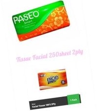 Tissue Facial 250sheets 2ply merk Paseo Nice 180 Sheets